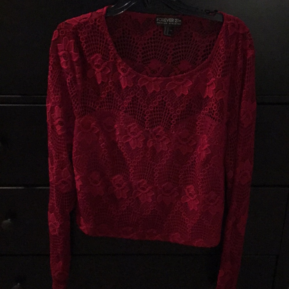 Forever 21 Red Lace Top